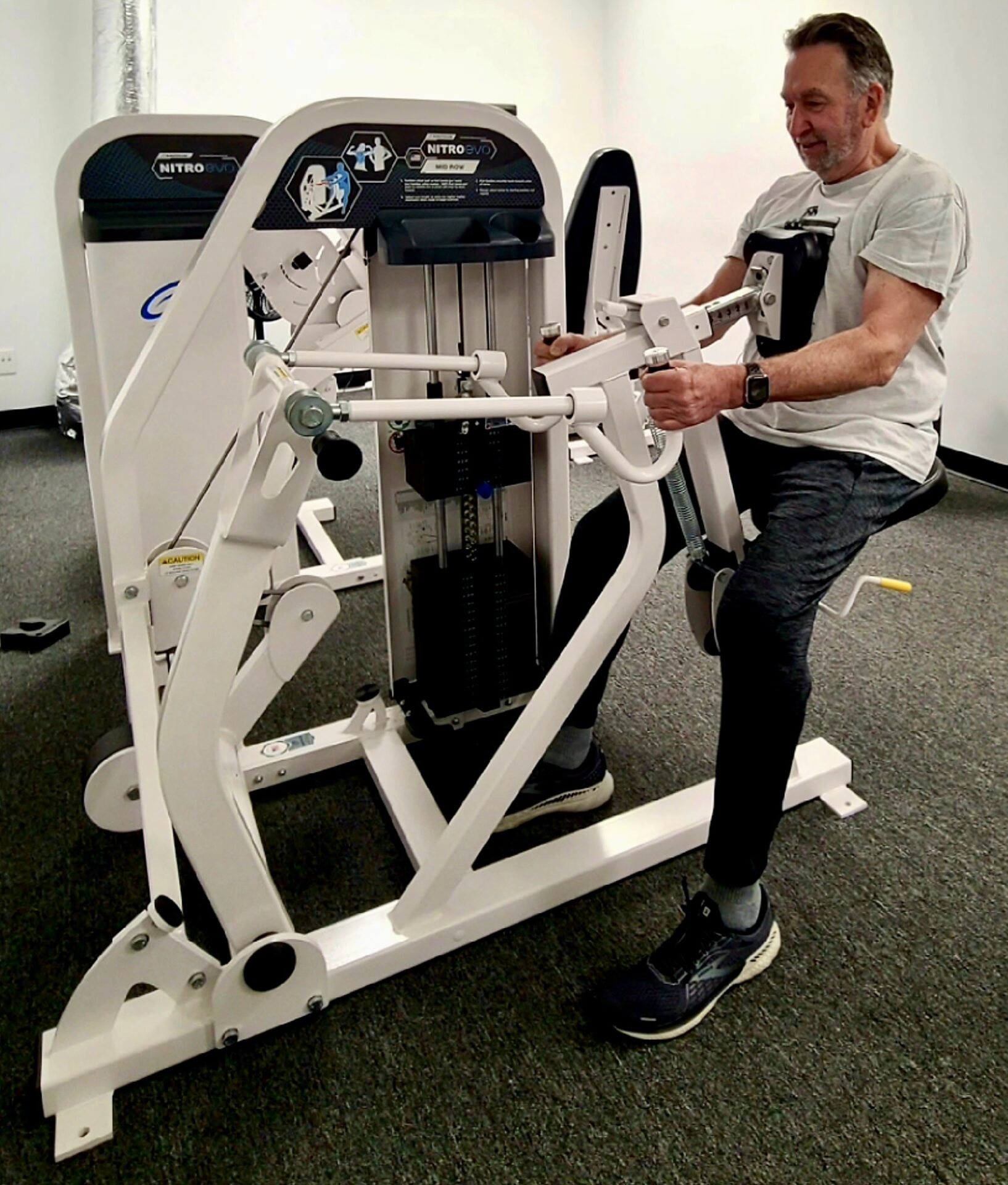 Man using a workout machine.